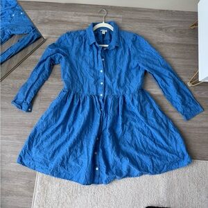 Blue j crew factory eyelet mini dress